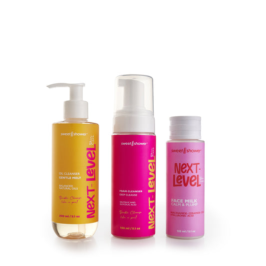 Sweetnshower oil cleanser foam cleanser and face milk