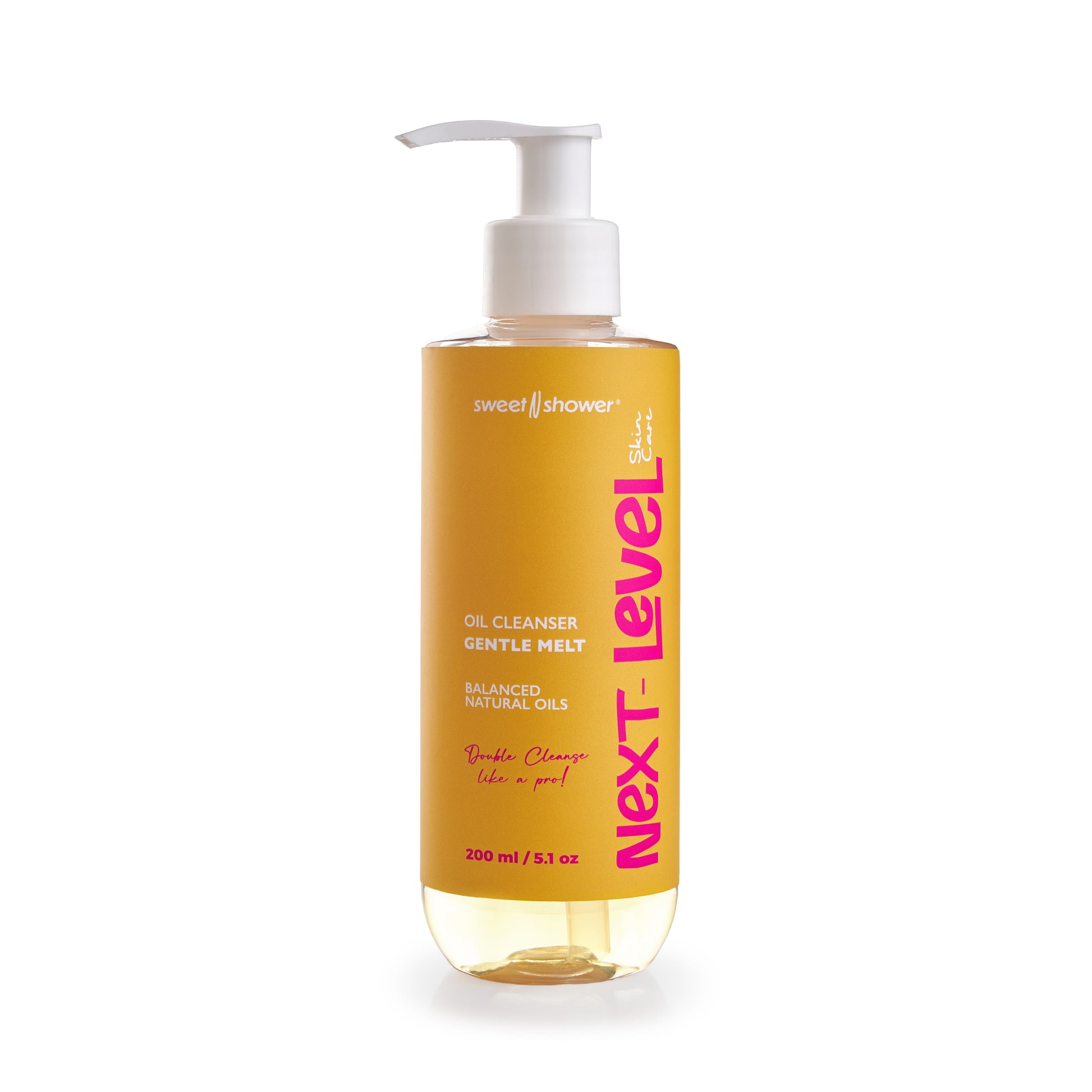 Sweetnshower Oil Cleanser in a bottle with pump from next level skin care line 